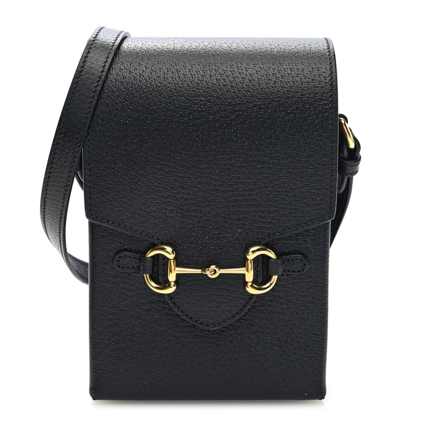 Dollar Calfskin Vertical Horsebit 1955 Crossbody Bag Black