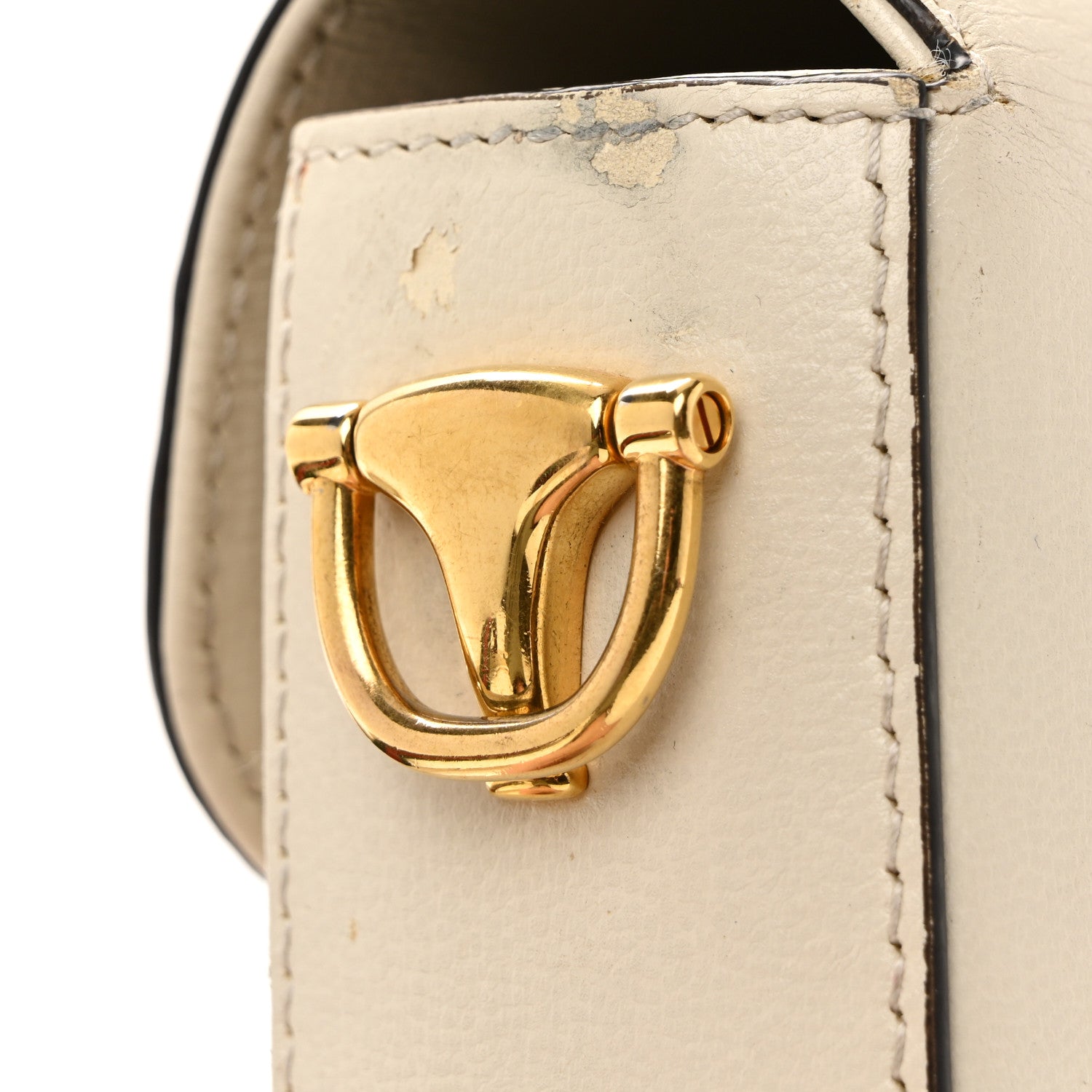 Gucci Azalea Calfskin Web Mini Horsebit 1955 Shoulder Bag Mystic White 13 of 14
