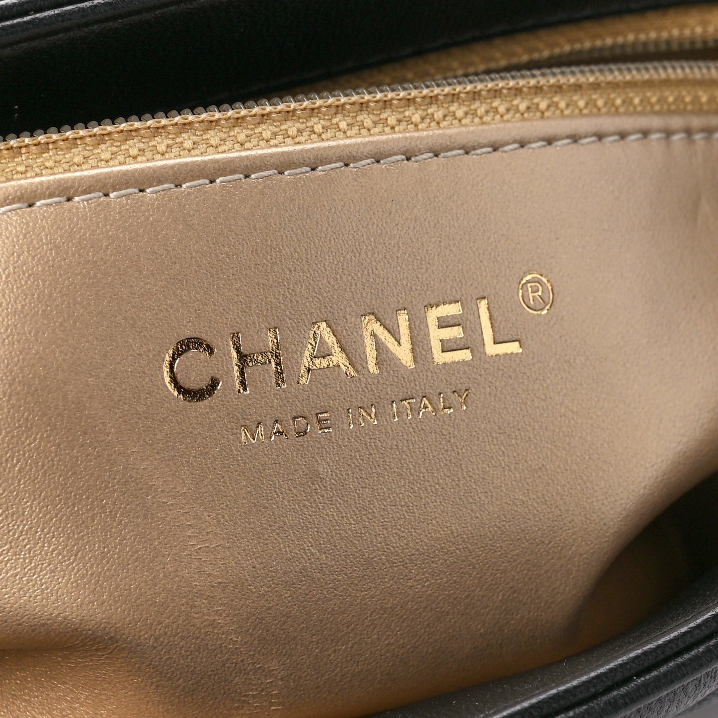 Lambskin Quilted CC Crystal Logo Chain Flap Black