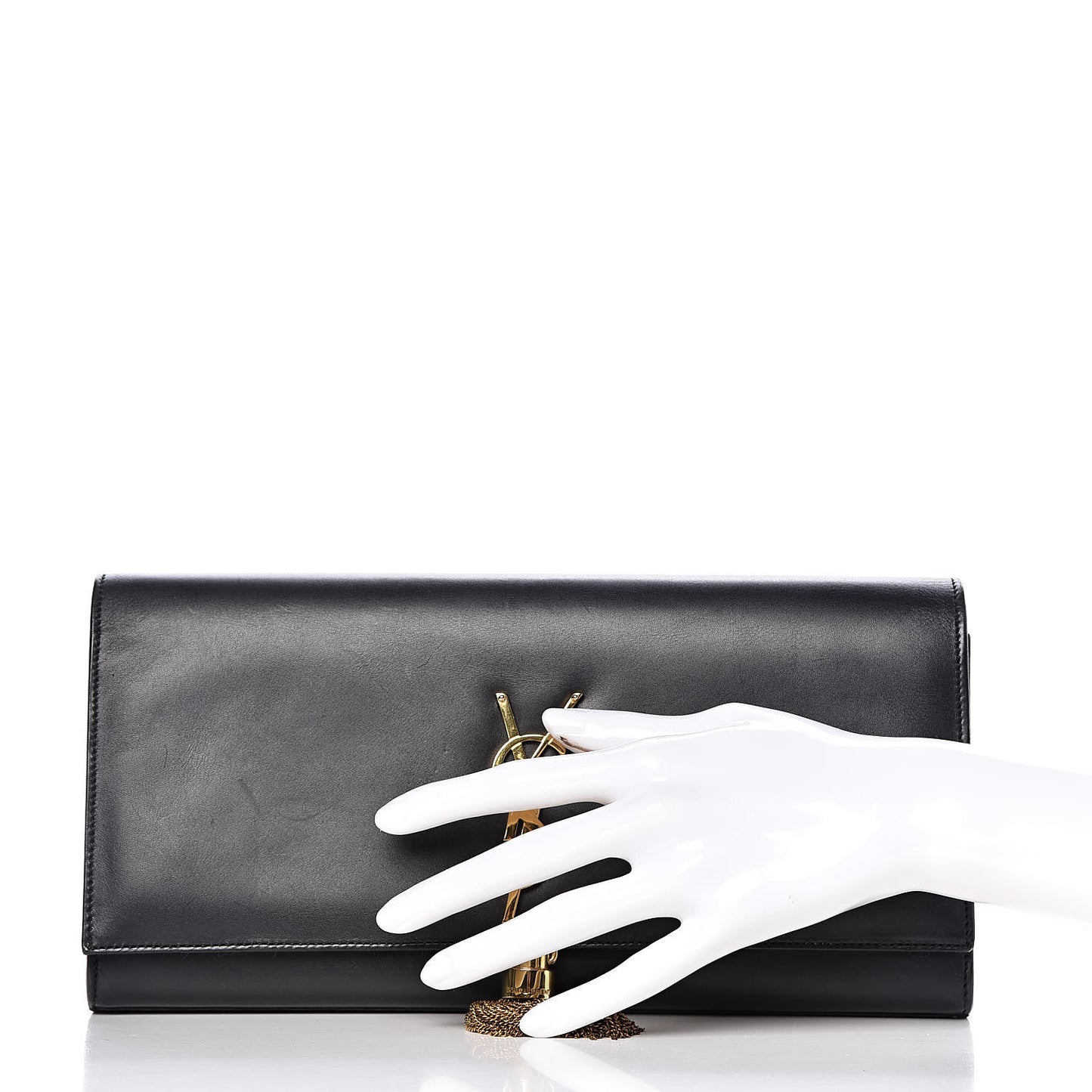 Calfskin Classic Monogram Tassel Clutch Black