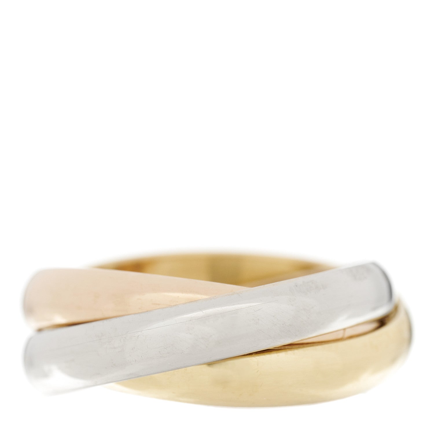 Cartier 18K Pink Yellow White Gold Classic Les Must De Cartier Trinity Ring 55 7.25 7 of 13