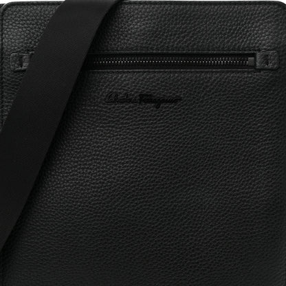 Salvatore Ferragamo Grained Calfskin Messenger Black 7 of 9