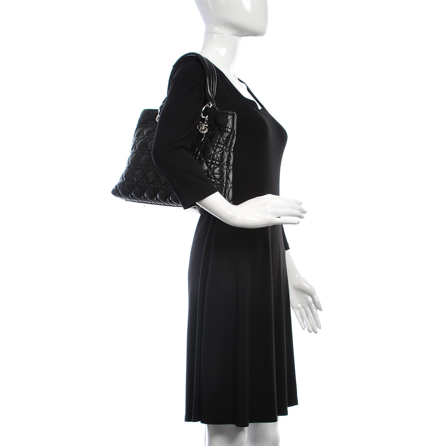 Christian Dior Lambskin Cannage Medium Soft Lady Dior Black 2 of 11