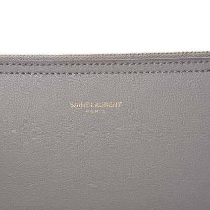 Saint Laurent Calfskin Medium Shopping Tote Oyster Grey 8 of 9