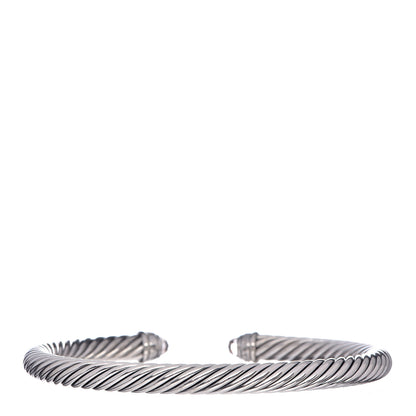 David Yurman Sterling Silver Diamond Morganite 5mm Cable Classics Bracelet 3 of 4