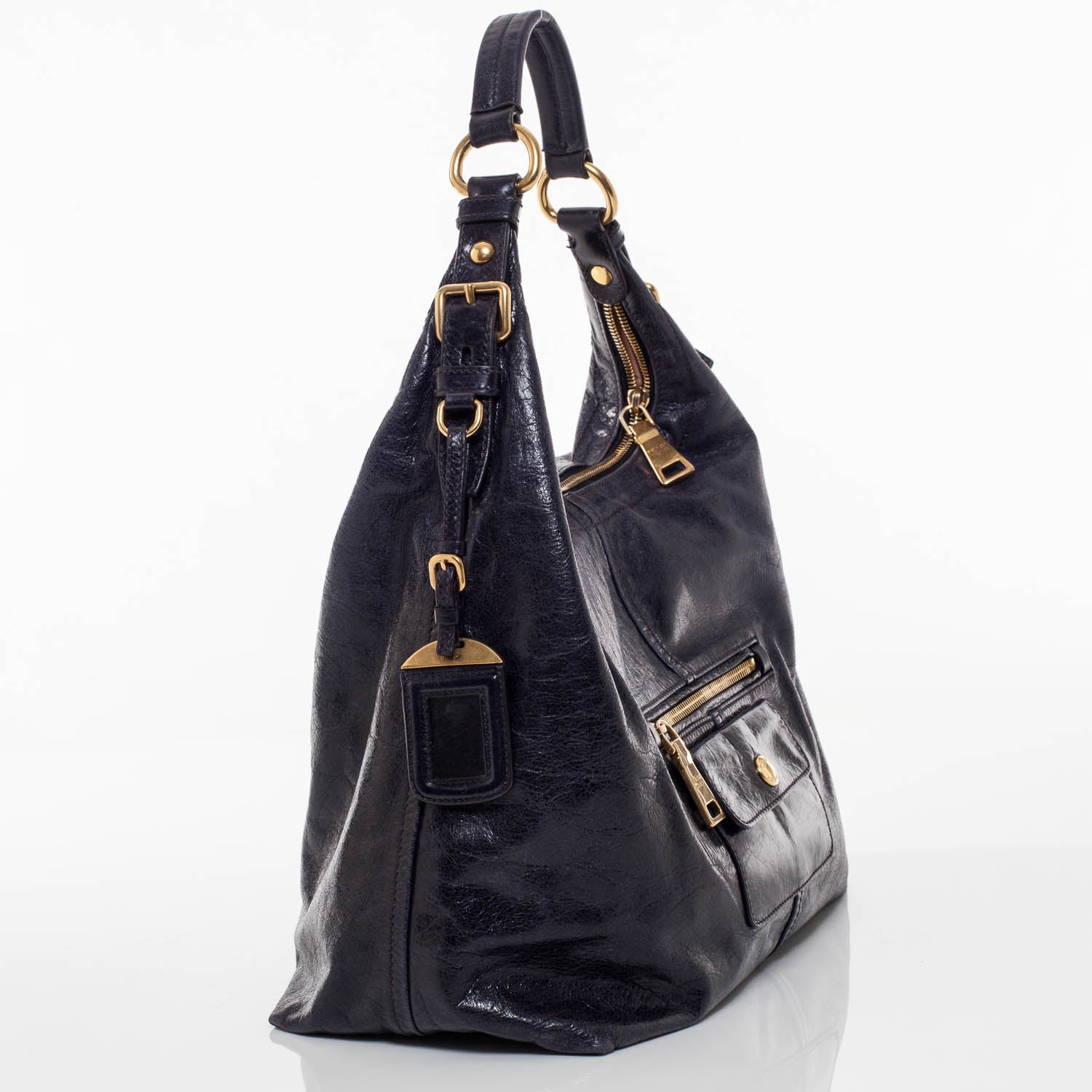 Prada Vitello Shine Hobo Nero Black 5 of 12