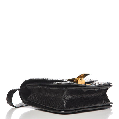 Celine Python Small Classic Box Flap Bag Black 4 of 8