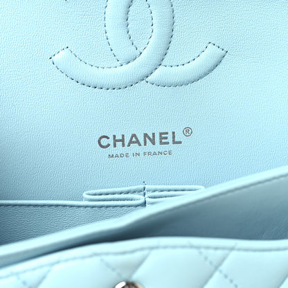 Chanel Lambskin Quilted Medium Double Flap Light Blue 6 of 11