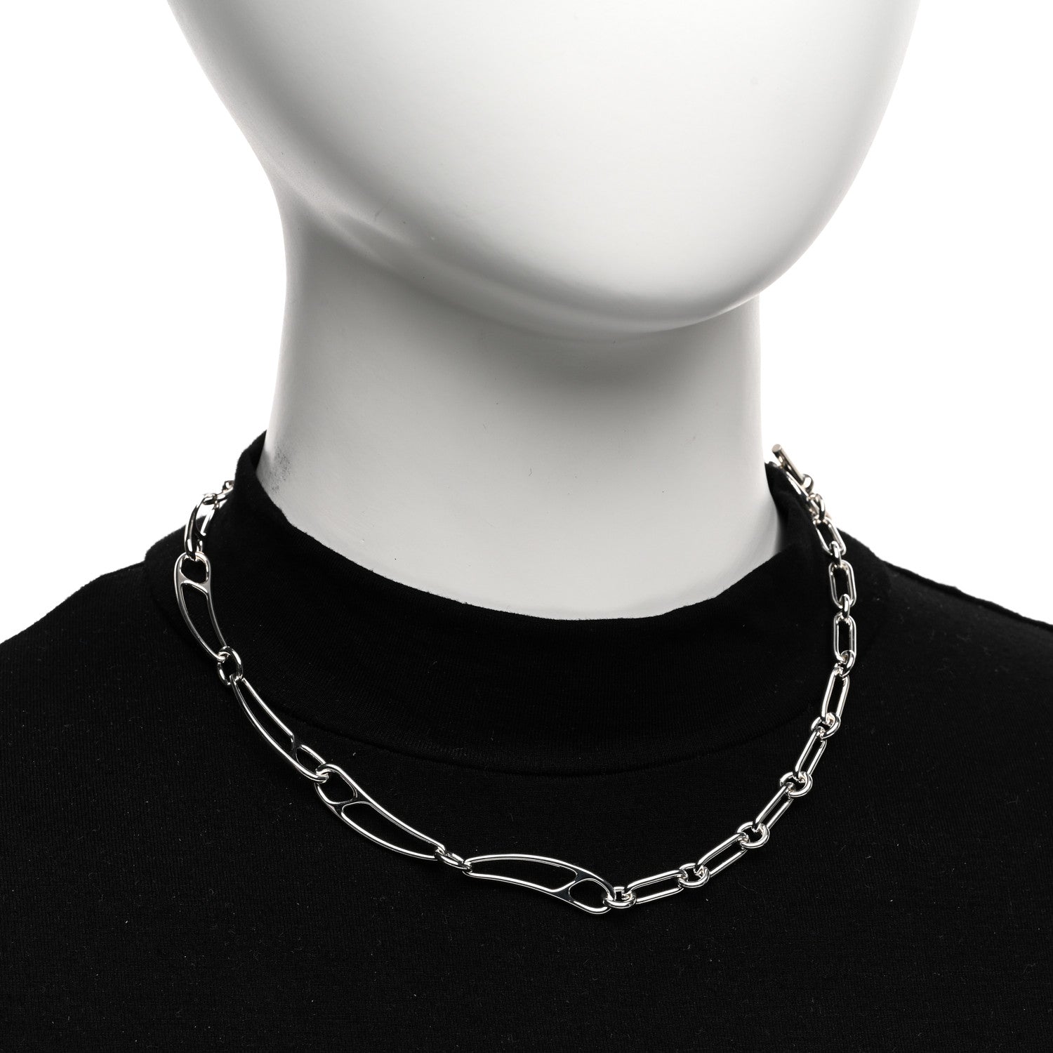 Hermes Sterling Silver Chaine d'Ancre Punk Necklace ST 2 of 4