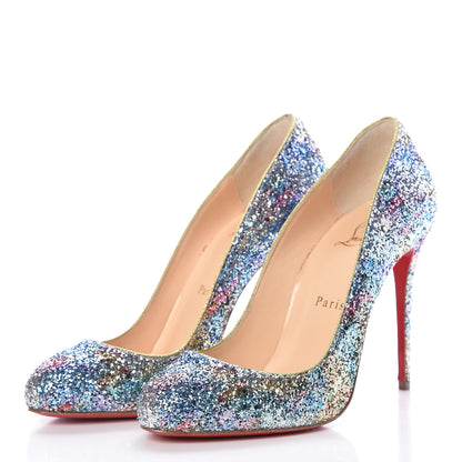 Christian Louboutin Glitter Dorissima 100 Pumps 37.5 Horizon Gold 3 of 8