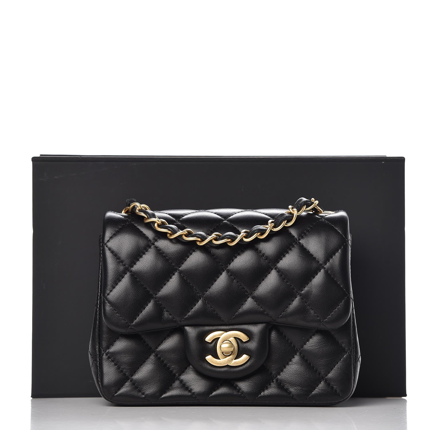 Chanel Lambskin Quilted Mini Square Flap Black 8 of 8