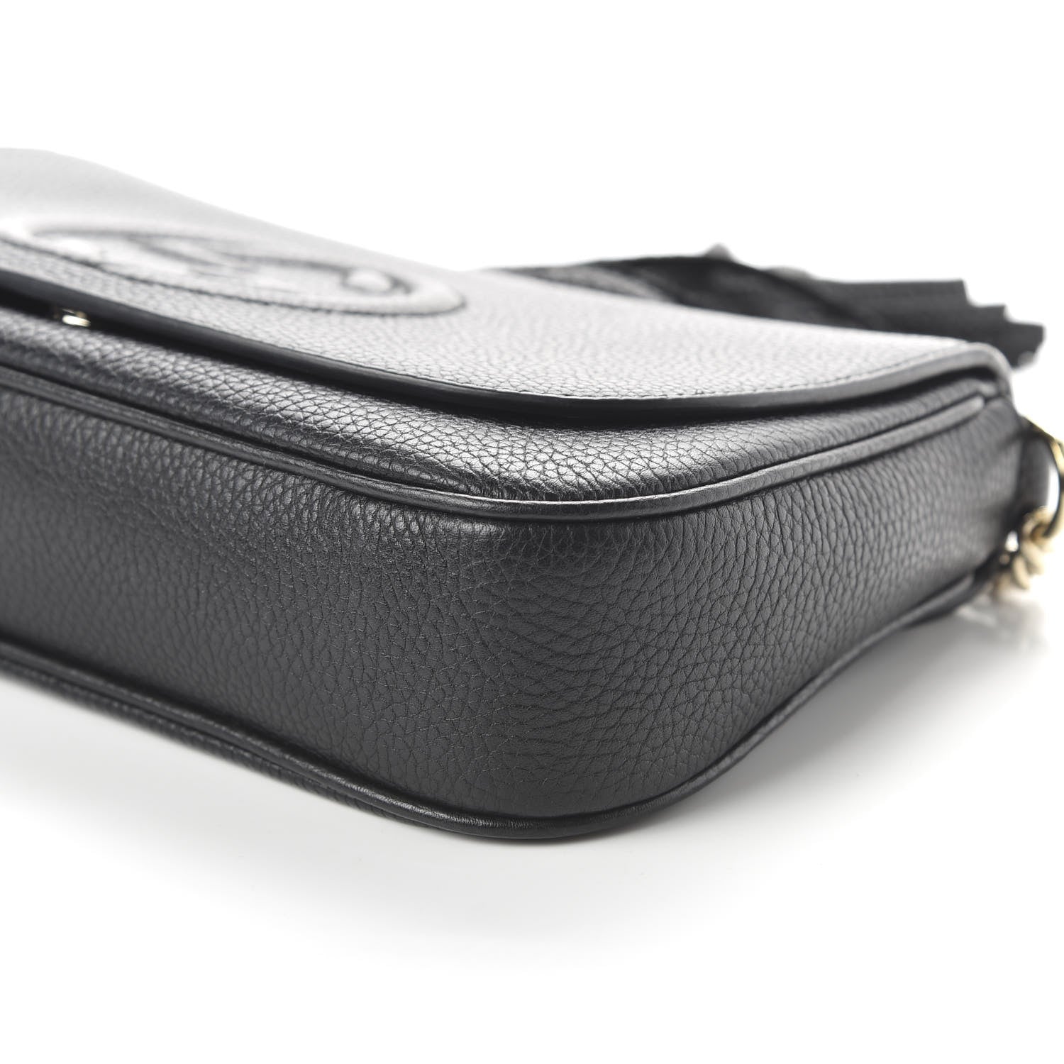 Gucci Pebbled Calfskin Medium Soho Flap Crossbody Black 7 of 10