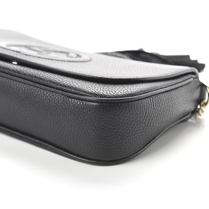 Gucci Pebbled Calfskin Medium Soho Flap Crossbody Black 7 of 10