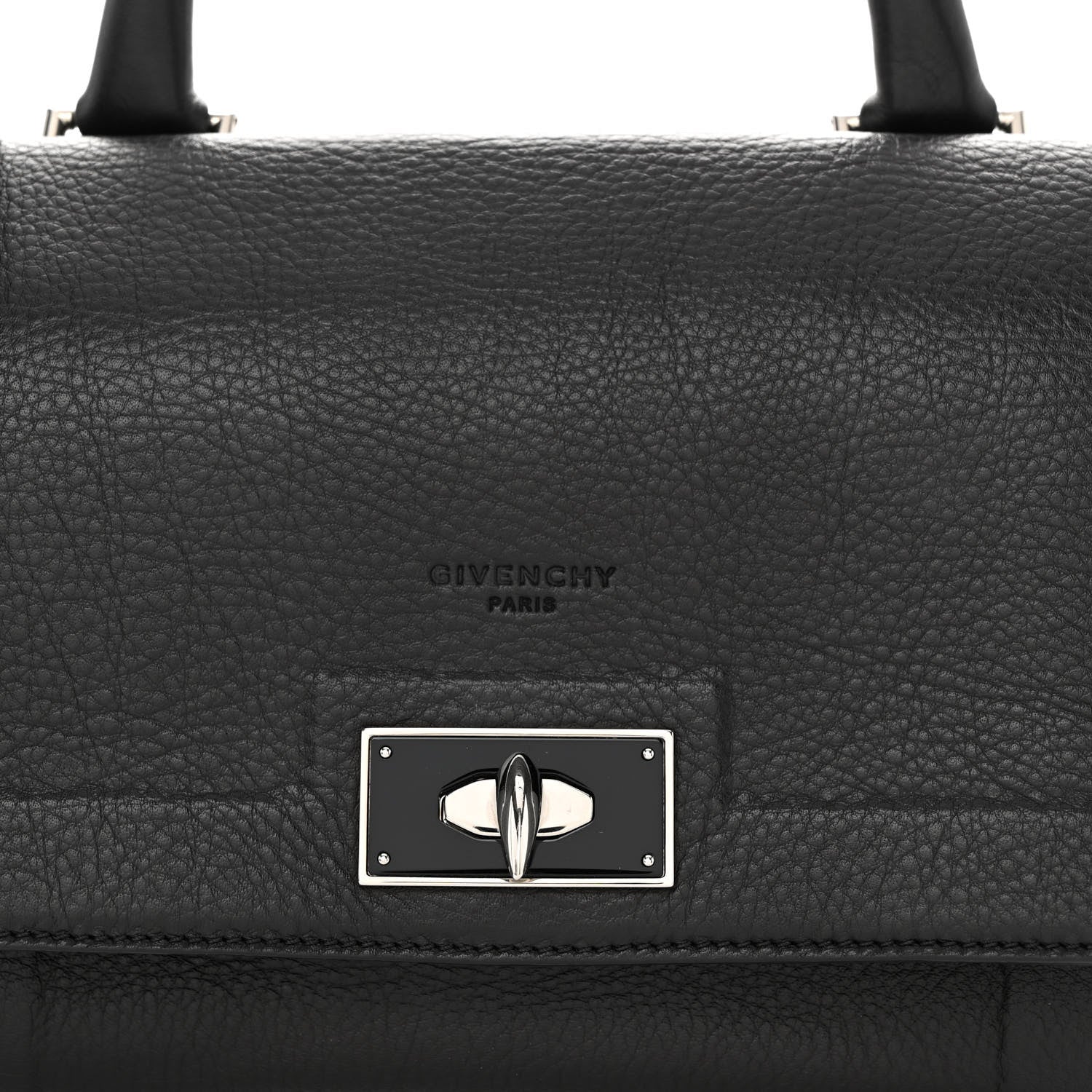 Givenchy Grained Calfskin Mini Shark Lock Satchel Black 7 of 9