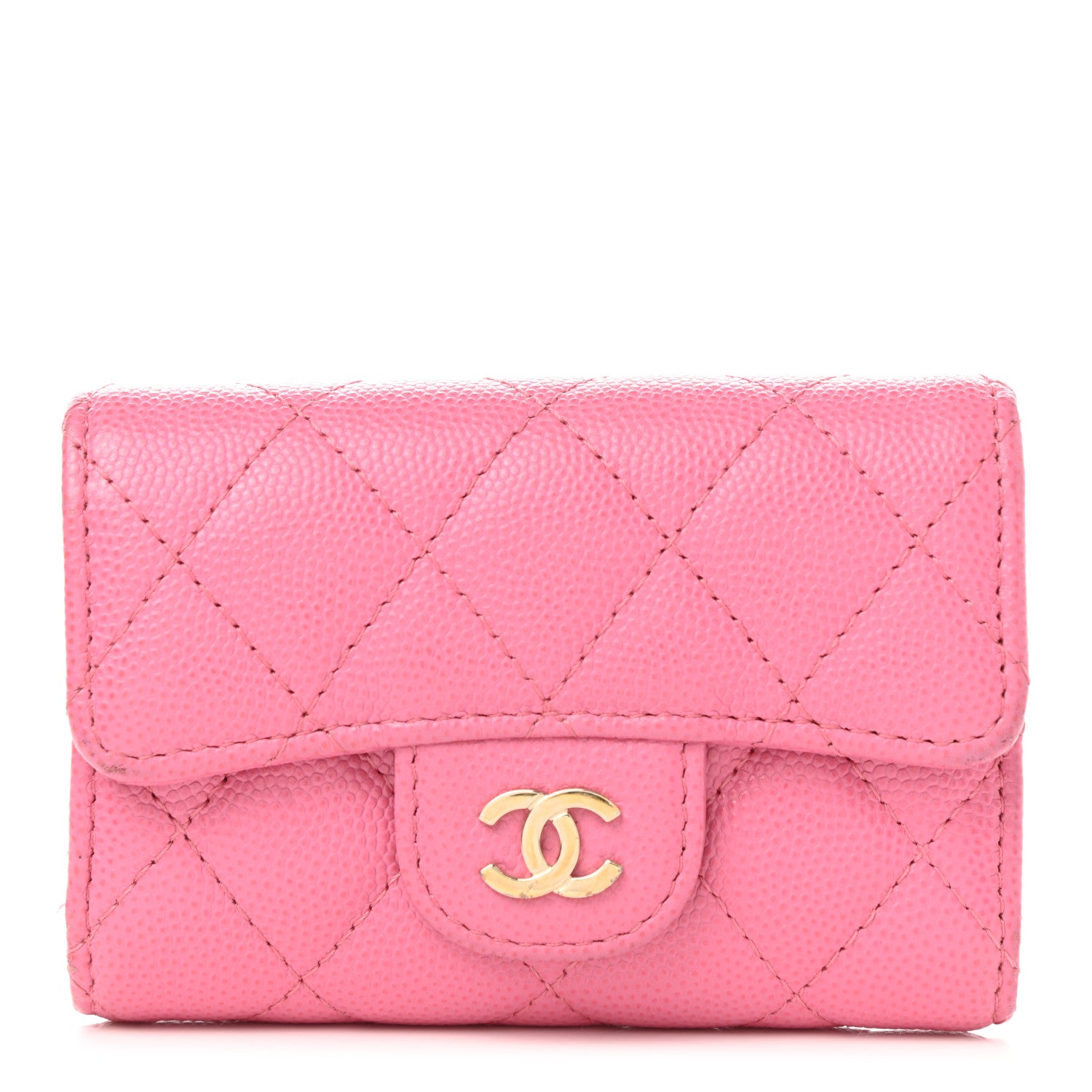 Chanel Caviar Quilted Classic 4 Key Holder Wallet Pink 1 of 12