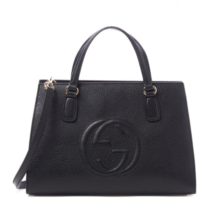 Gucci Pebbled Calfskin Medium Soho Top Handle Satchel Black 1 of 10