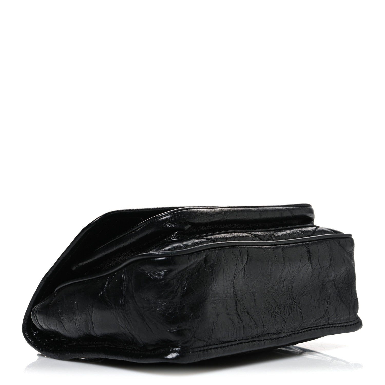 Saint Laurent Crinkled Calfskin Matelasse Monogram Baby Niki Chain Satchel Black 4 of 10