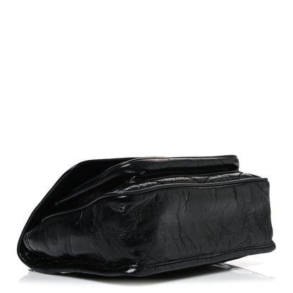 Saint Laurent Crinkled Calfskin Matelasse Monogram Baby Niki Chain Satchel Black 4 of 10