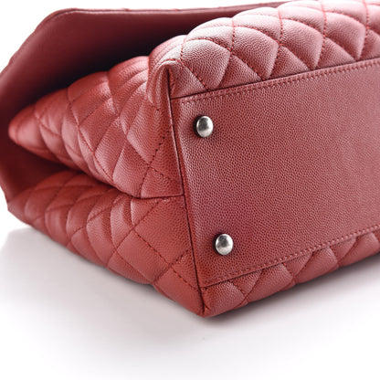 Chanel Caviar Quilted Medium Coco Handle Flap Dark Red 9 of 9