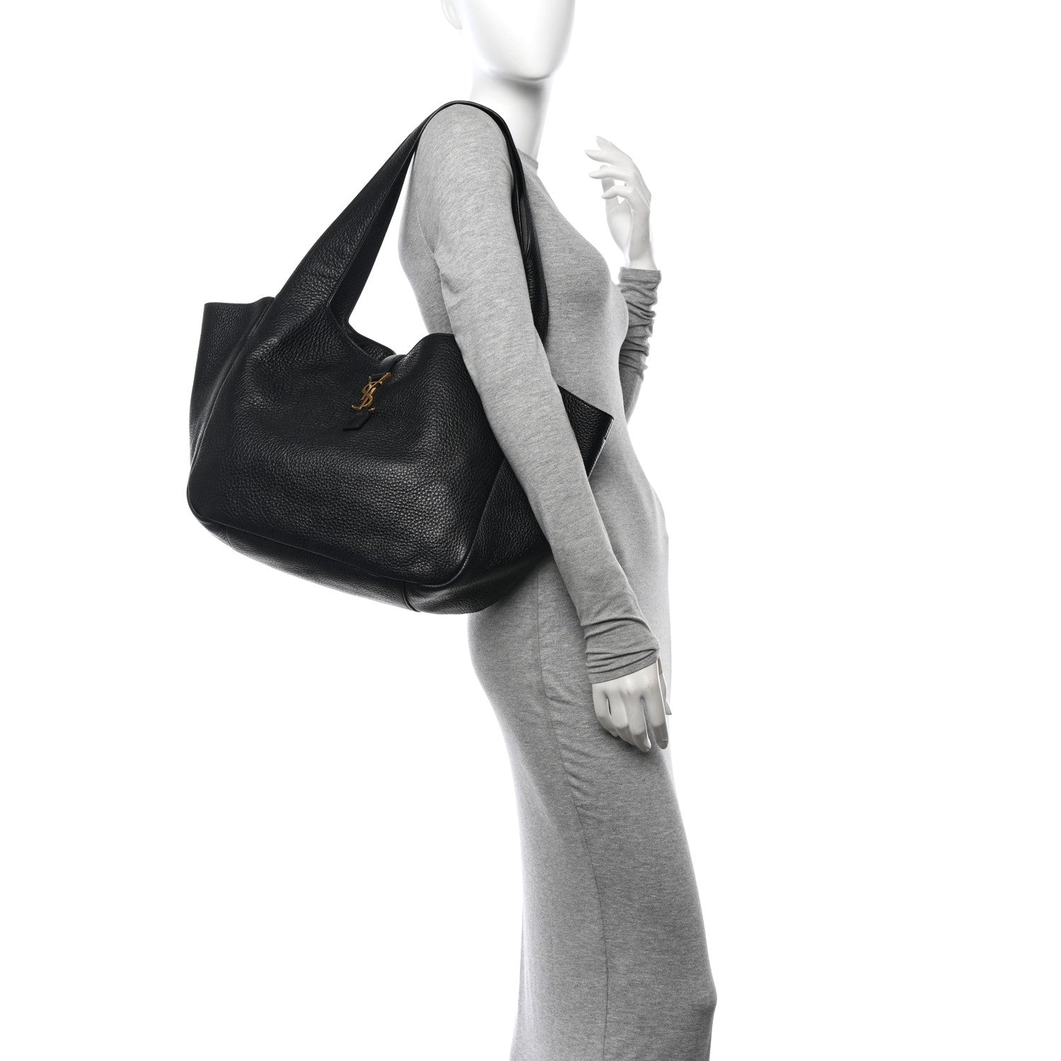 Saint Laurent Grained Deerskin Bea Tote Black 2 of 10