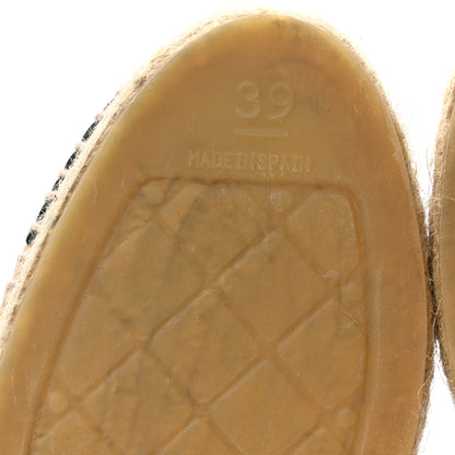 Chanel Lambskin CC Espadrilles 39 Beige Black 6 of 9