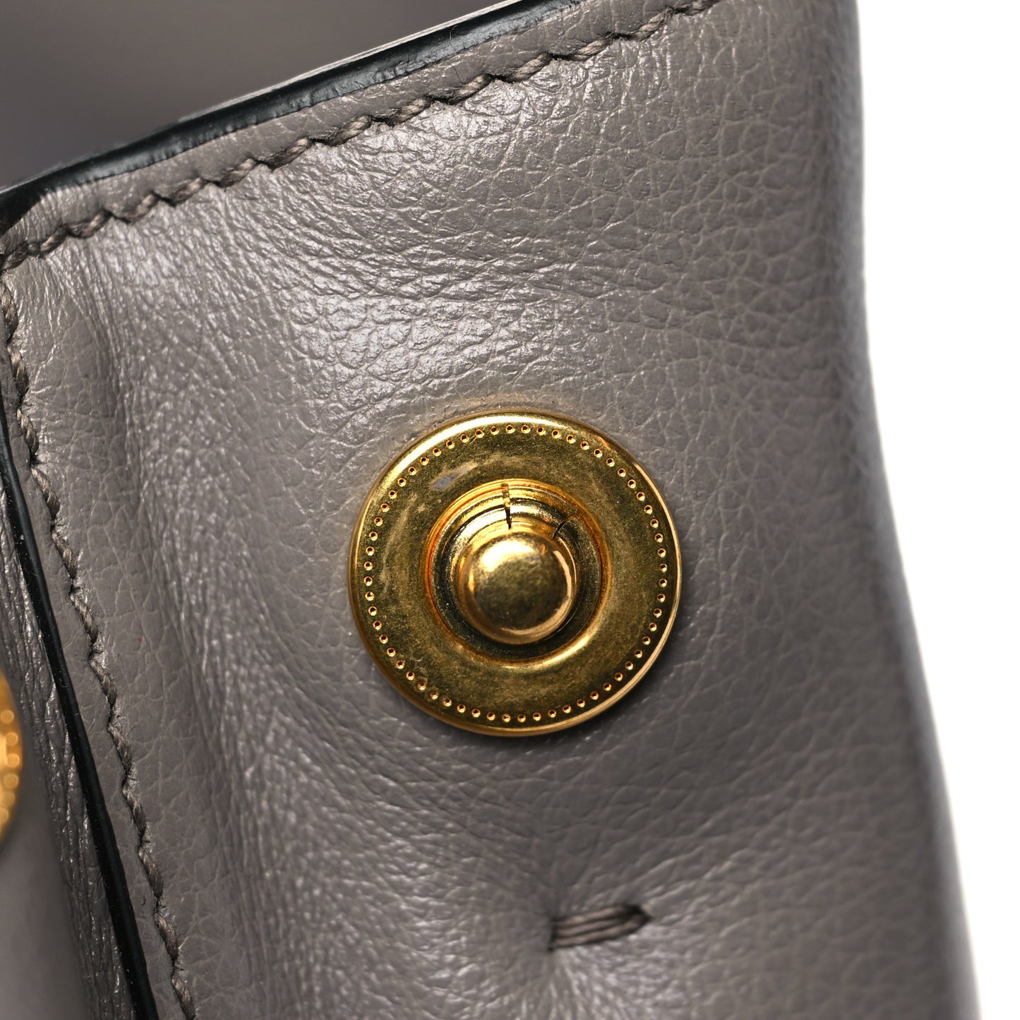 Glace Calfskin Embossed Logo Tote Argilla