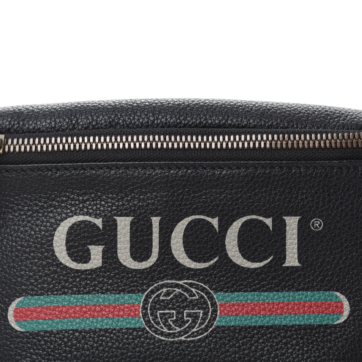 Grained Calfskin Small Logo Belt Bag Black