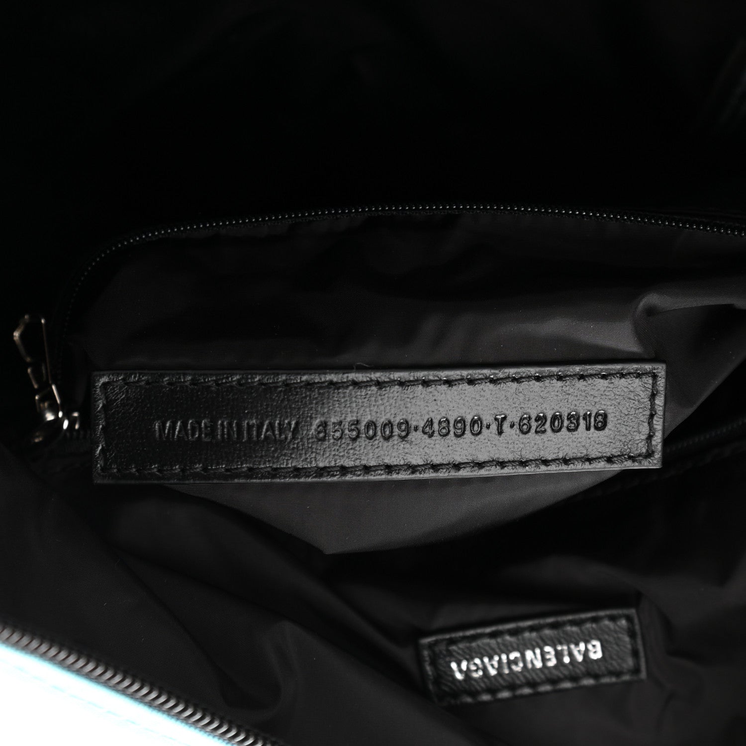 Balenciaga Recycled Sport Nylon Logo Embroidered Large Wheel Sling Bag Blue White 7 of 11