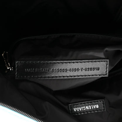 Balenciaga Recycled Sport Nylon Logo Embroidered Large Wheel Sling Bag Blue White 7 of 11