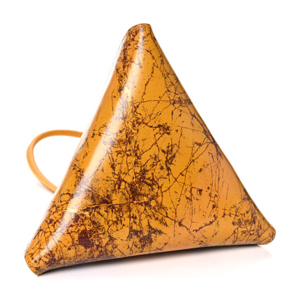 Bottega Veneta Spazzolato Calfskin Pyramid Bag Gold Marble 4 of 11