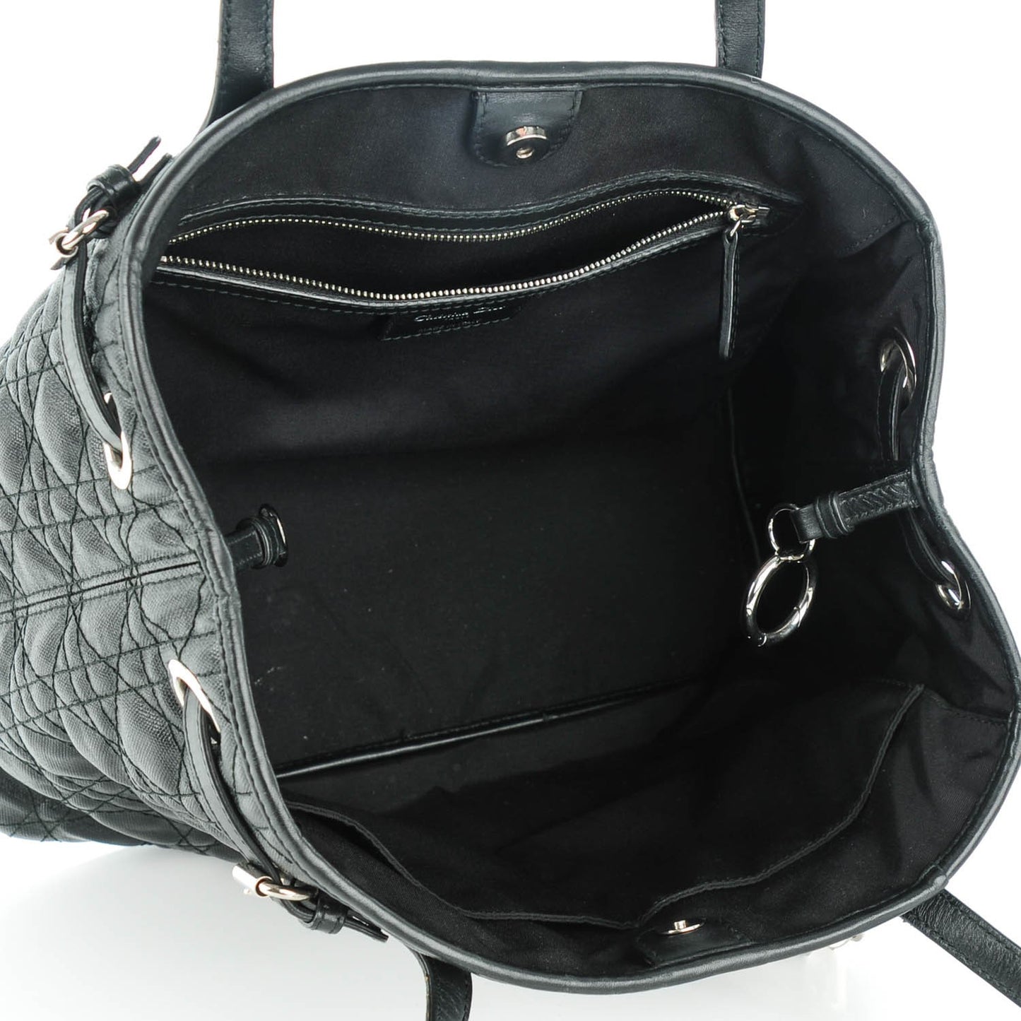Coated Canvas Cannage Medium Panarea Tote Black