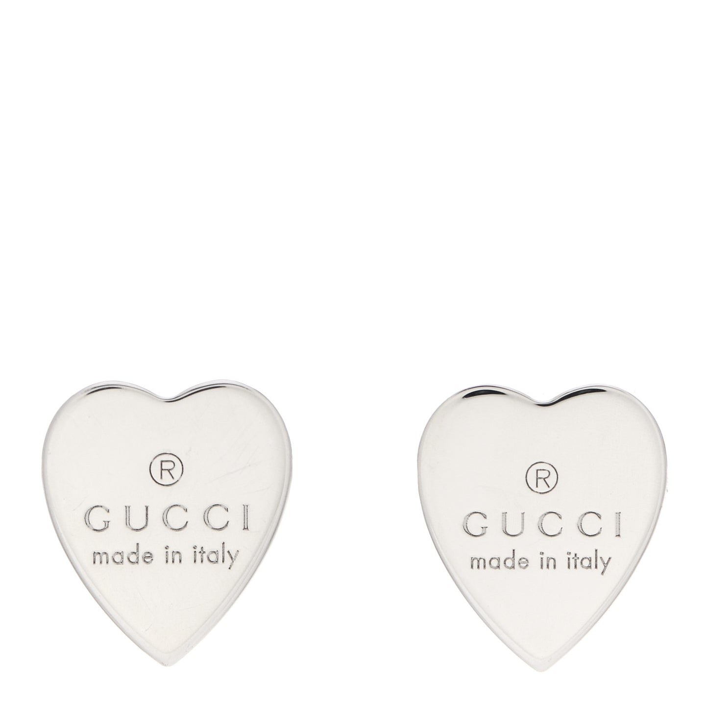 Sterling Silver Trademark Heart Stud Earrings