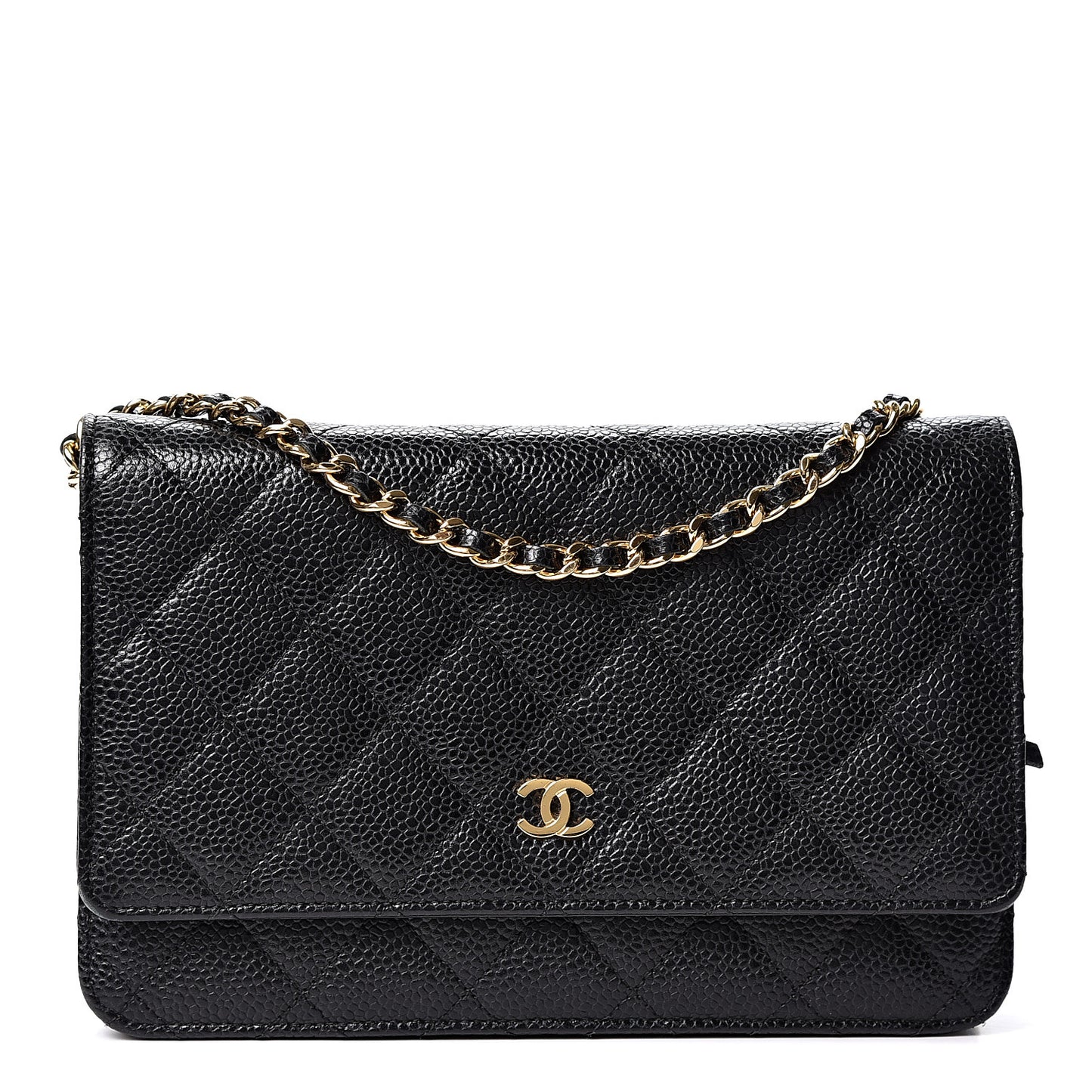 Caviar Quilted Wallet On Chain WOC Black