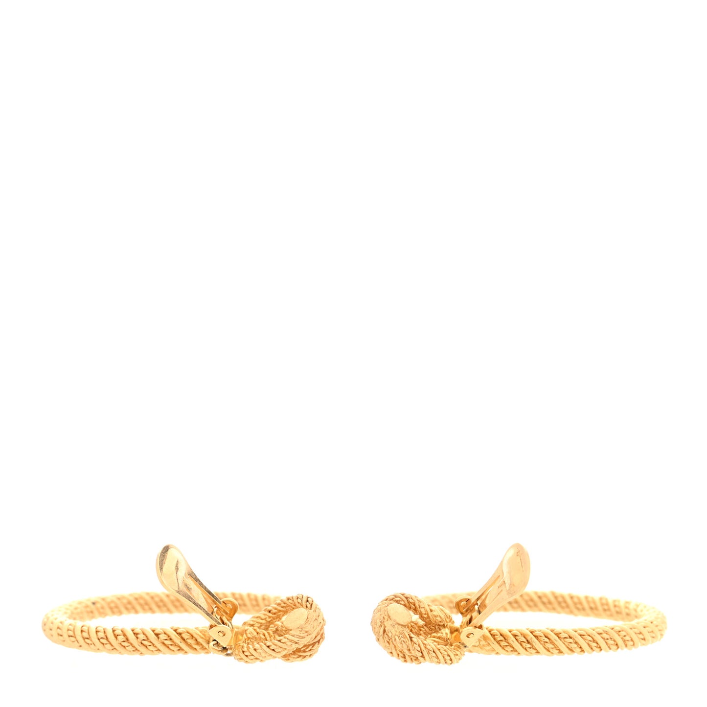 Metal Twist Circle Drop Clip On Earrings Gold