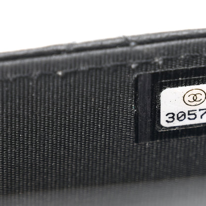 Chanel Lambskin Quilted Zirconium Pearl Card Holder Flap With Chain Black 8 of 11