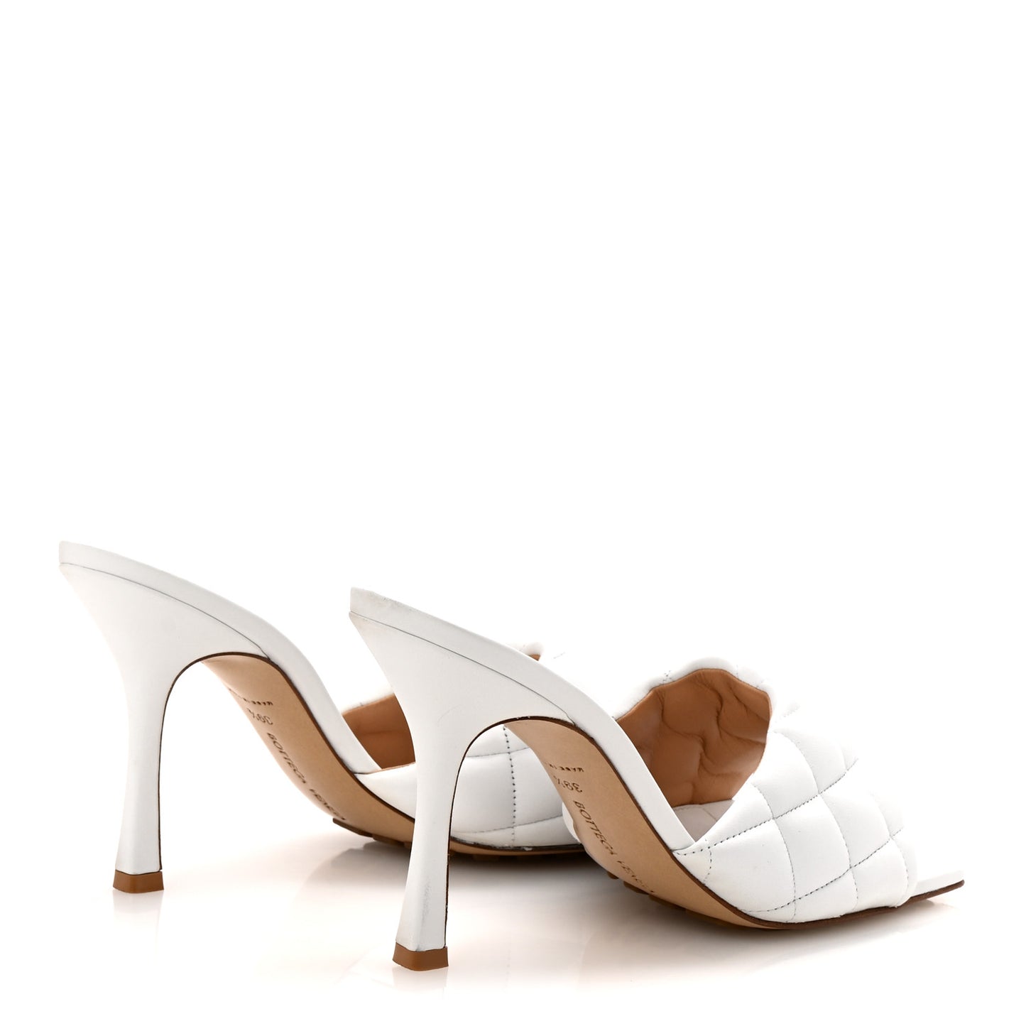 Nappa Matelasse Padded Mule Sandals 39.5 Optic White