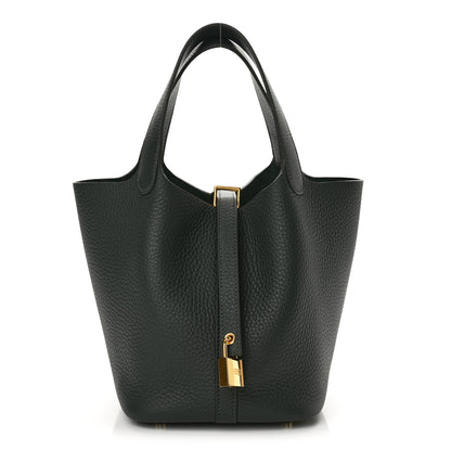 Hermes Taurillon Clemence Picotin Lock 18 PM Vert Mangrove 1 of 10