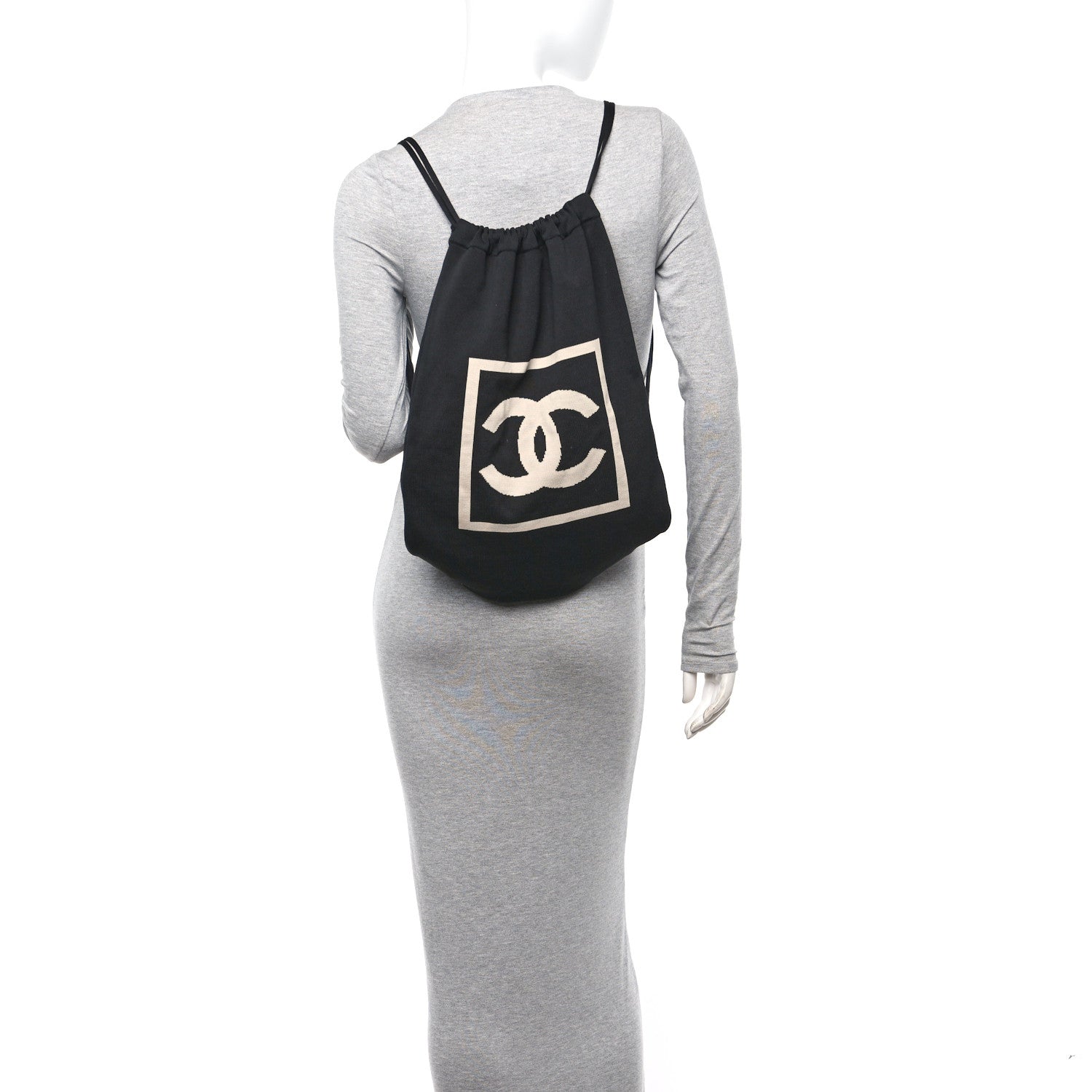 Chanel Cotton CC Drawstring Sport Line Backpack Black 2 of 9