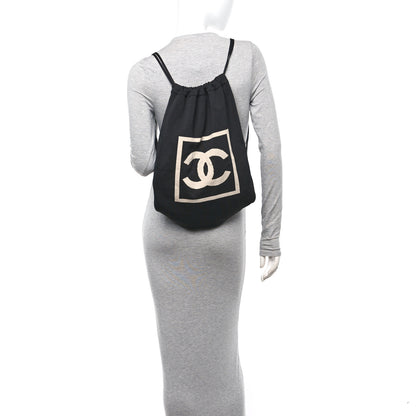 Chanel Cotton CC Drawstring Sport Line Backpack Black 2 of 9