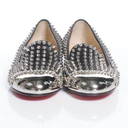 Christian Louboutin Leather Glitz Flat Loafers 40 Black 2 of 7