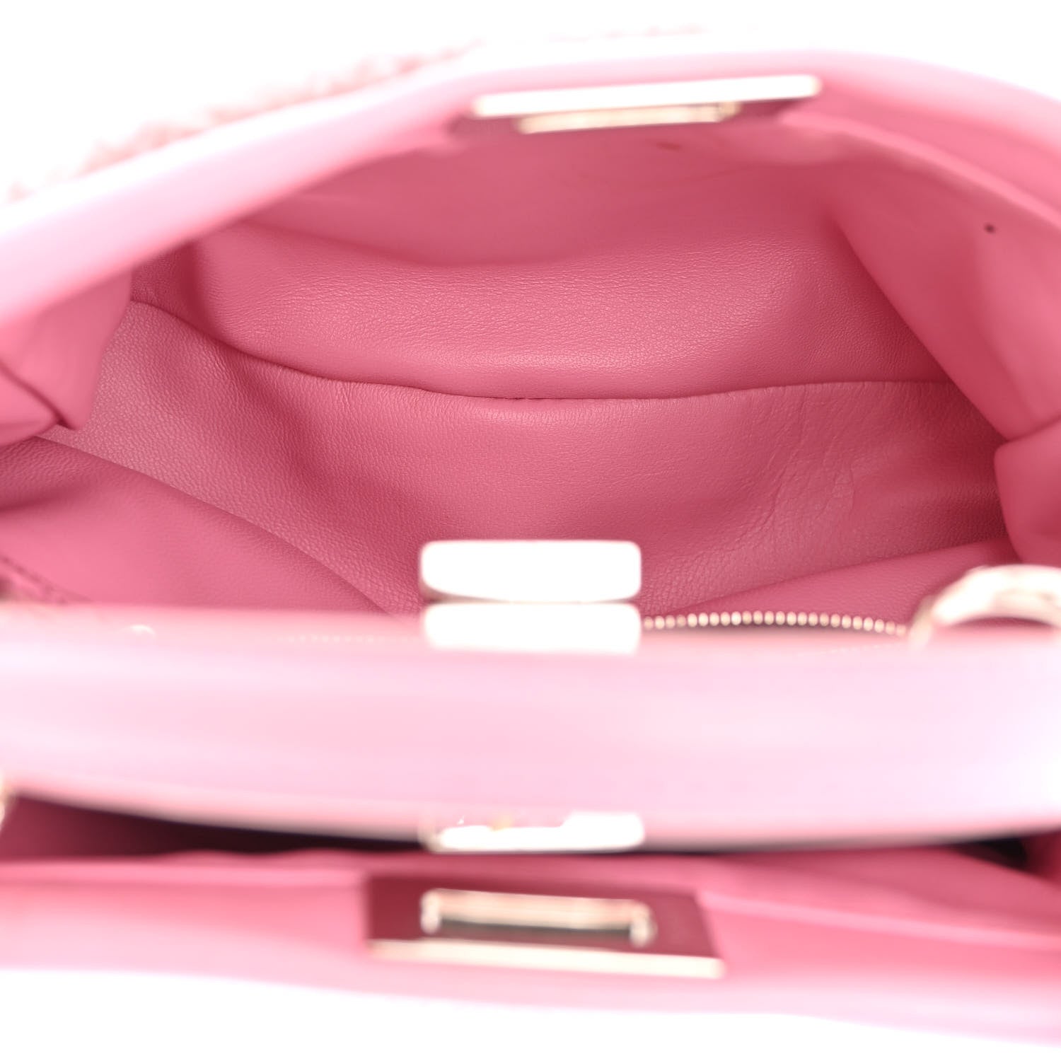 Fendi Shearling Nappa Mini Peekaboo Iconic Satchel Lollypop 6 of 14