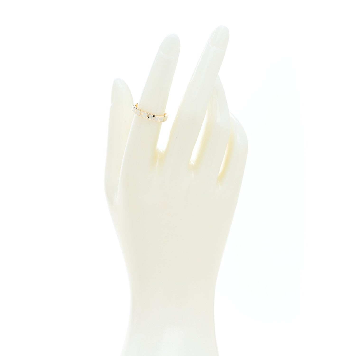 Foundrae 18K Yellow Gold Champleve Enamel Thin Amate Love Band Ring 52 6 White 2 of 5