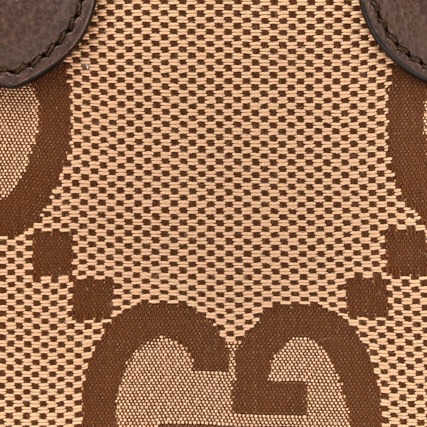Monogram Jumbo GG Textured Dollar Calfskin Web Mini Vertical Tote Camel Ebony New Acero