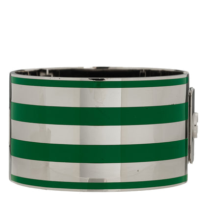 Gucci X ADIDAS Metal Enamel Cuff Bracelet S Silver Green 3 of 6