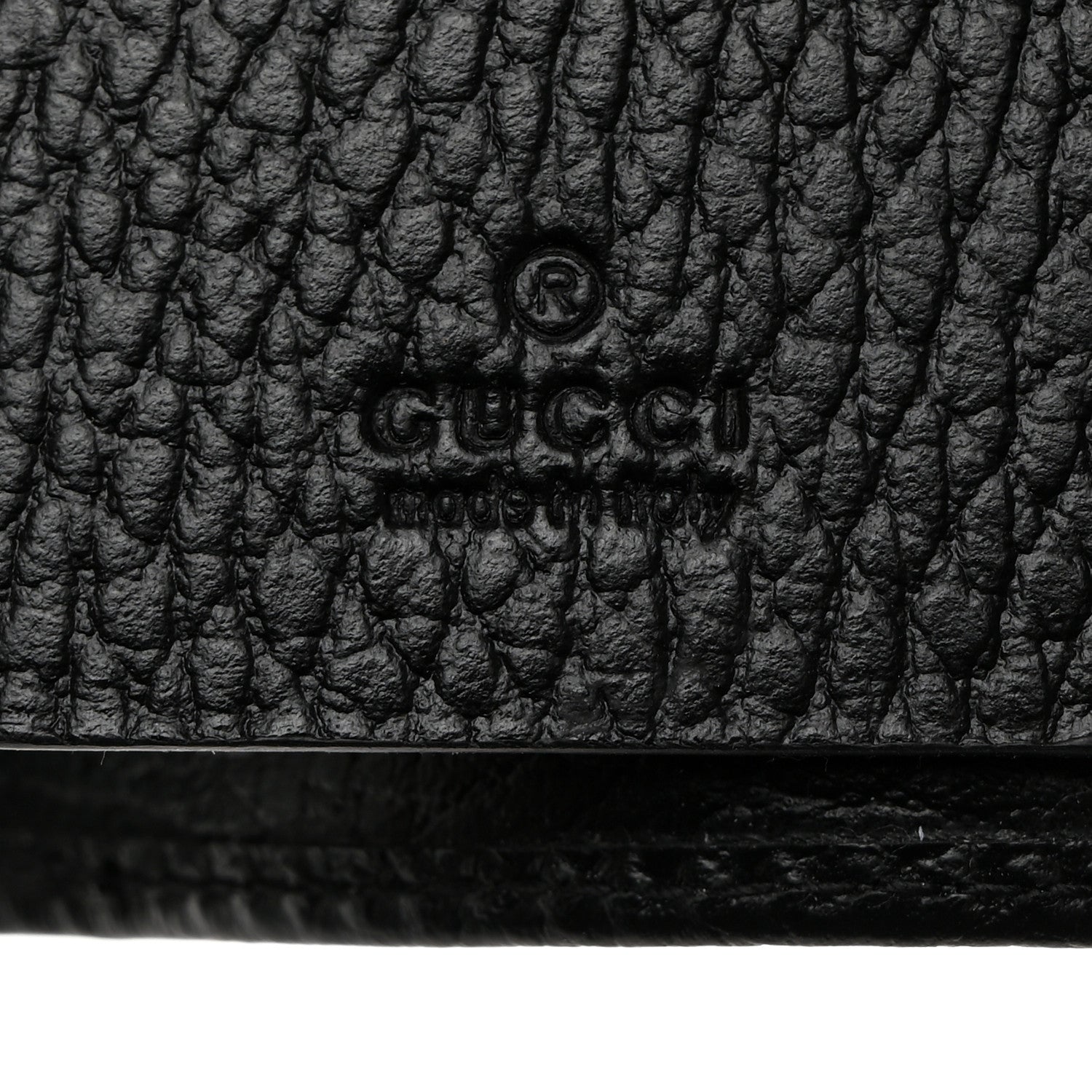 Gucci Pebbled Calfskin GG Marmont 6 Key Holder Black 6 of 7