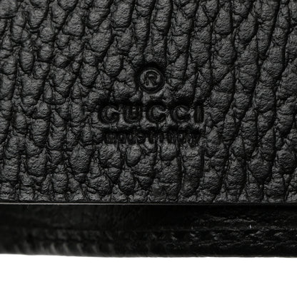 Gucci Pebbled Calfskin GG Marmont 6 Key Holder Black 6 of 7
