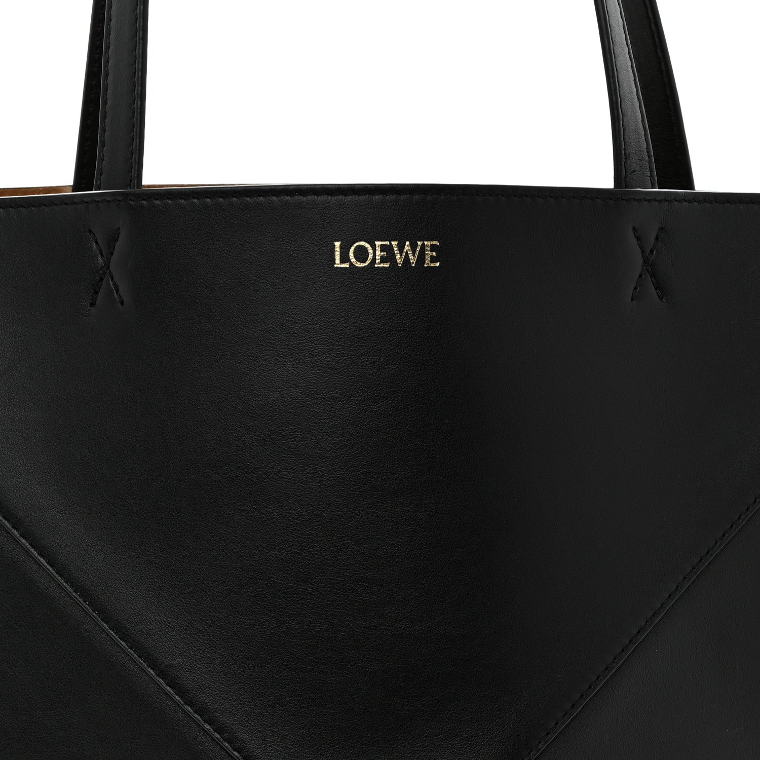Loewe Shiny Calfskin Medium Puzzle Fold Tote Black 8 of 10