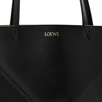 Loewe Shiny Calfskin Medium Puzzle Fold Tote Black 8 of 10
