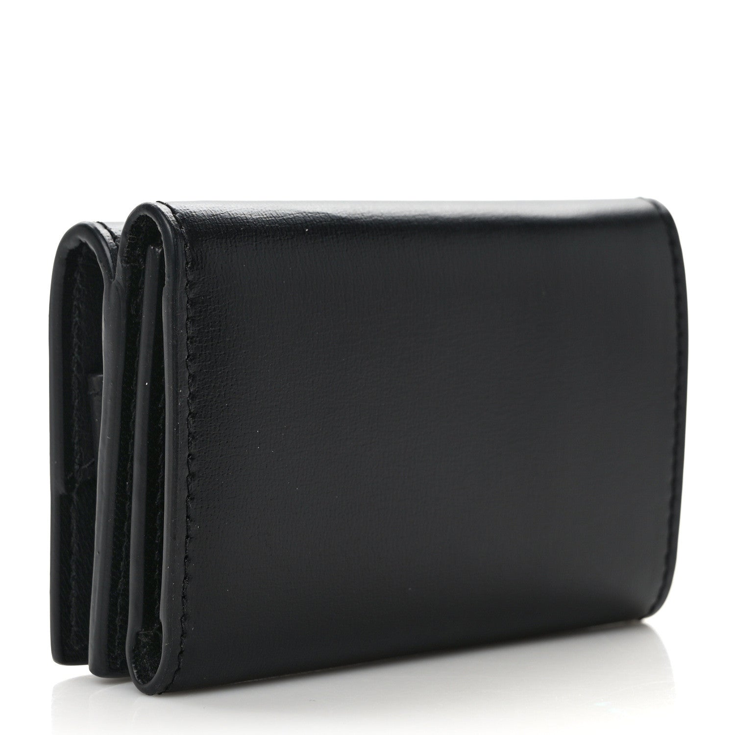 Saint Laurent SAINT LAURENT Smooth Calfskin Monogram Tiny Tri Fold Wallet Black 3 of 6