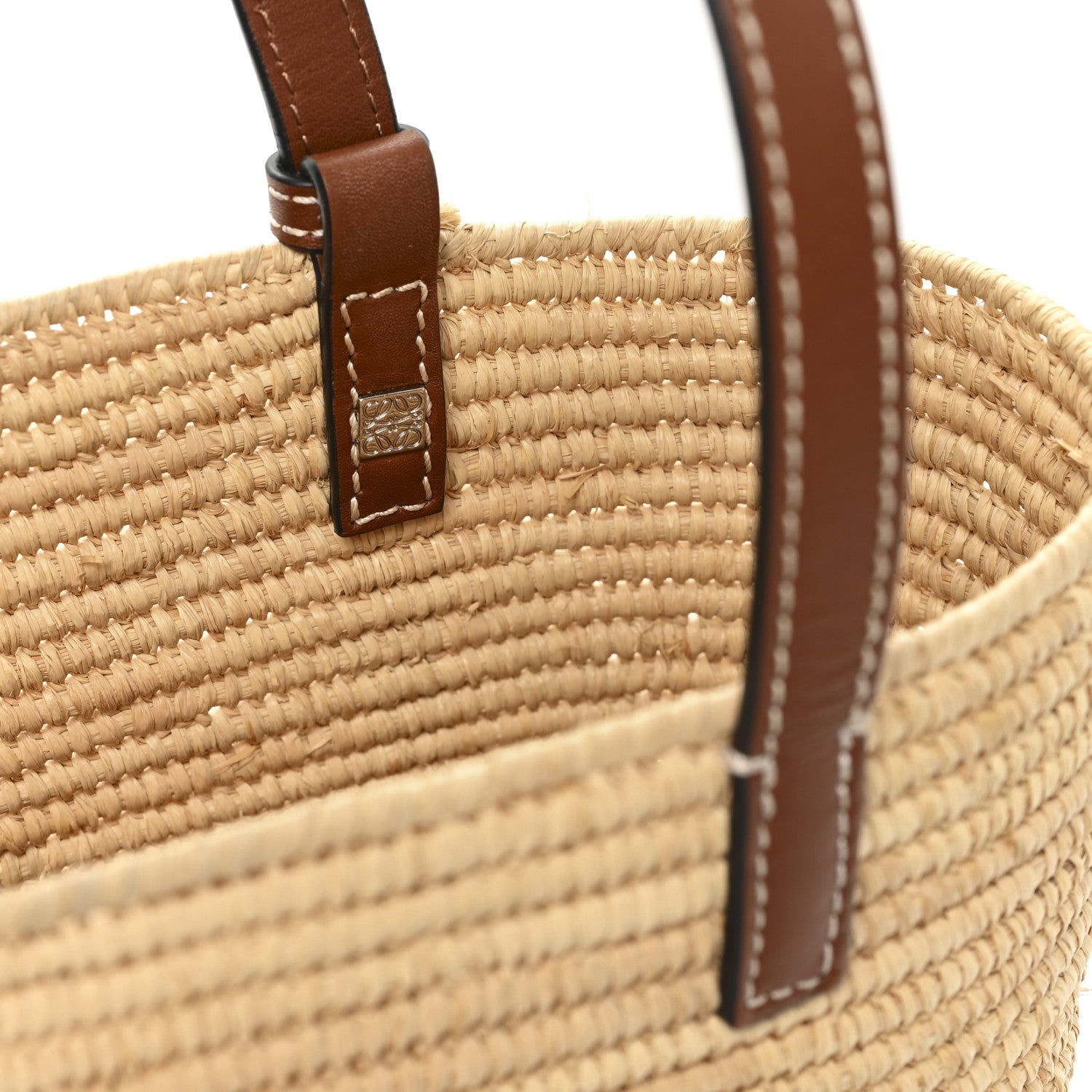 Loewe Raffia Small Square Basket Tote Bag Natural Tan 7 of 12